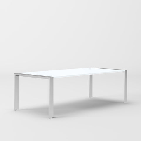 Modrest Fauna Modern White High Gloss & Stainless Steel Chrome Dining Table Model VGBBBN-2T-WHT-DT