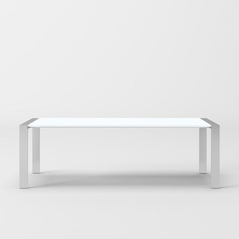 Modrest Fauna Modern White High Gloss & Stainless Steel Chrome Dining Table Model VGBBBN-2T-WHT-DT