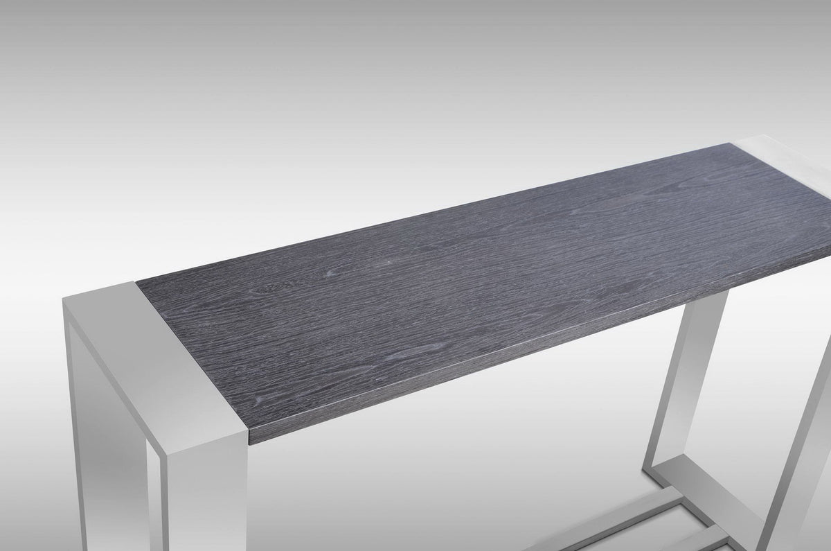 Modrest Fauna Modern Grey Elm & Stainless Steel Console Table Model VGBBBN-2X-GRY