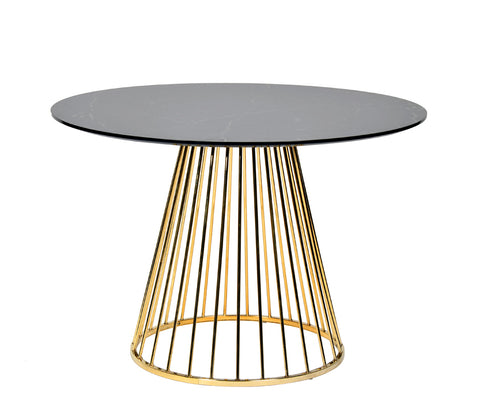 Modrest Holly Modern Black & Gold Round Dining Table Model VGFH-FDT7012-BLK