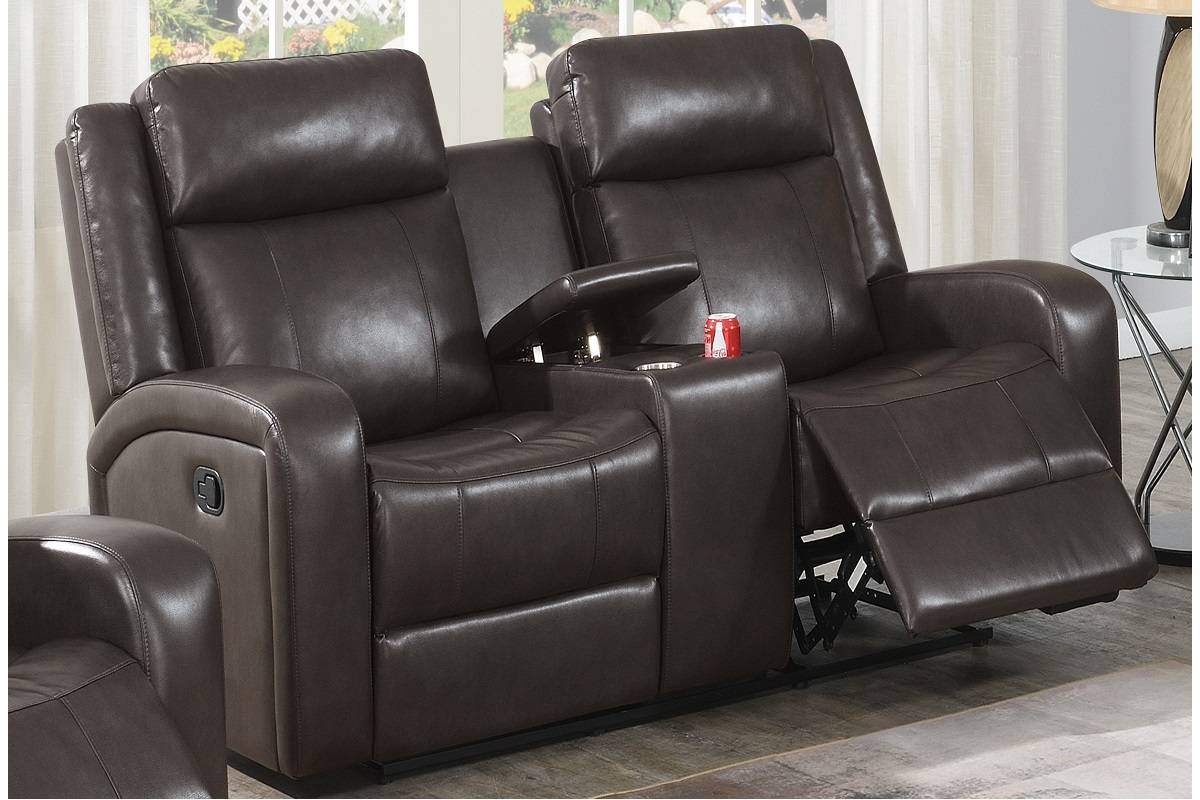 3 Piece Manual Motion Set-Loveseat Model F8762 By Poundex Furniture