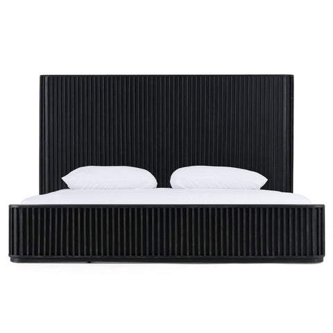 Modrest Fields Modern Black Acacia Bed Model VGWD-VGD2-BED-BLK