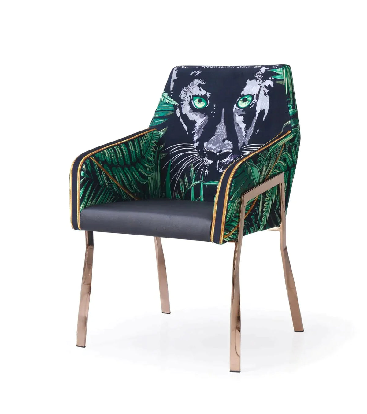 Modrest Fierce Black & Rosgold Panther Dining Chair By VIG Furniture