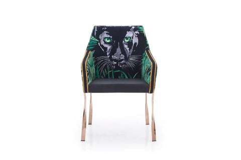 Modrest Fierce Black & Rosgold Panther Dining Chair By VIG Furniture