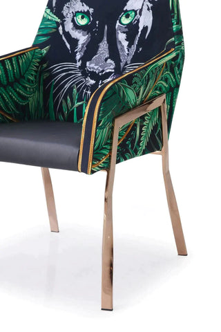 Modrest Fierce Black & Rosgold Panther Dining Chair By VIG Furniture