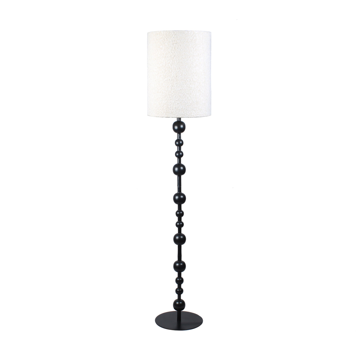 Karla Matte Black Finish Base with White Lamp Shade Floor Lamp