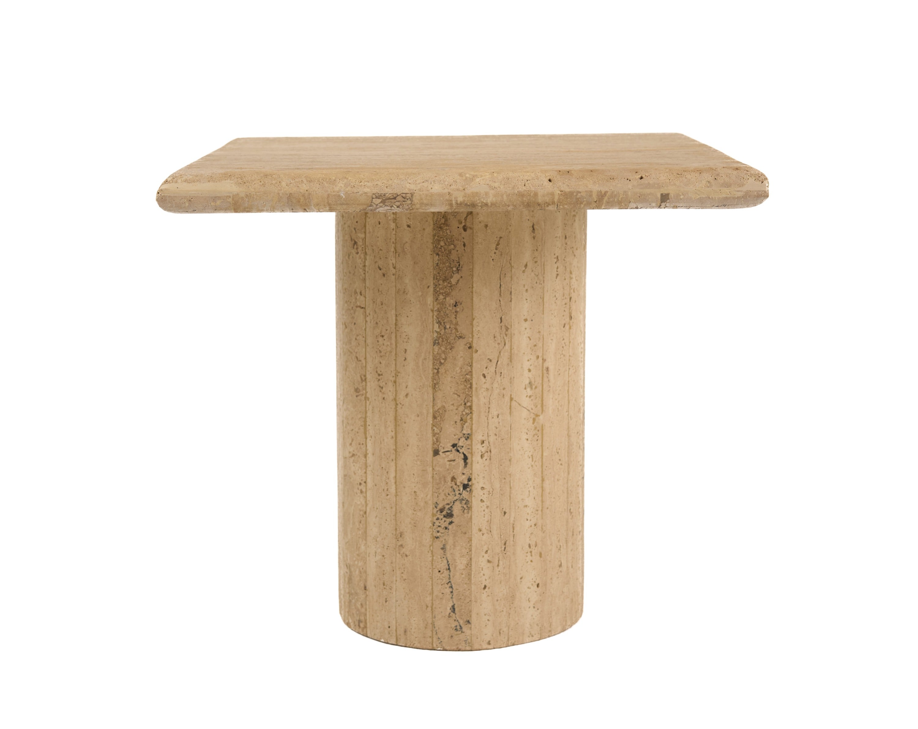 Modrest Fletcher Modern Travertine Marble 15" Tall End Table Model VGBR-SBA-4799