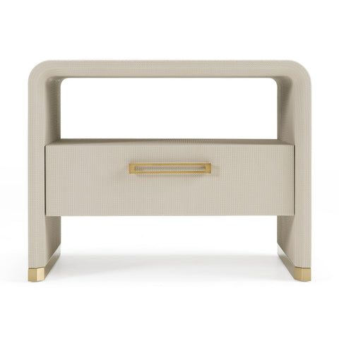 Modrest Florence Modern Beige Velvet & Leatherette Bedroom Set Model VGVC-BD2410-SET