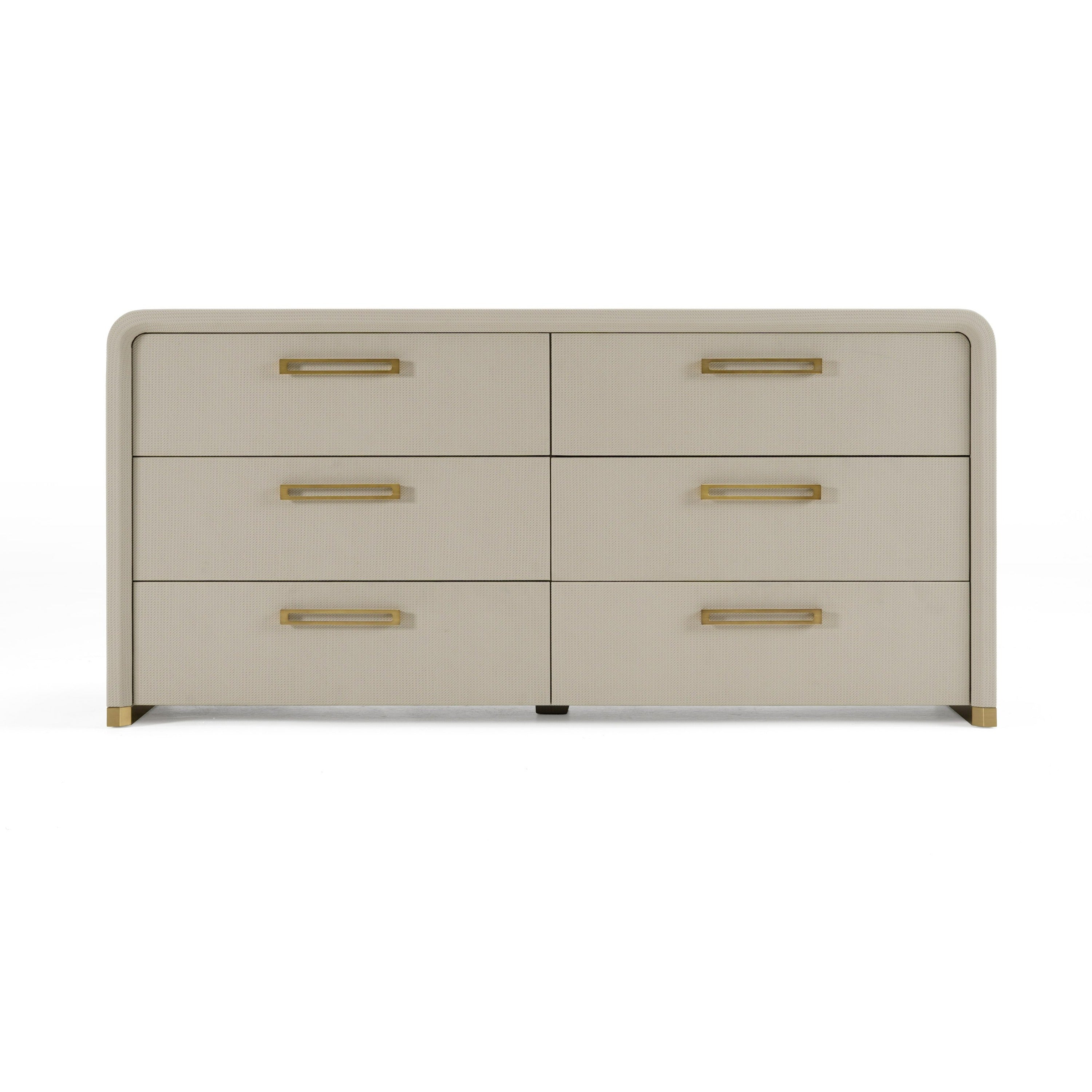 Modrest Florence Modern Beige Leatherette & Gold Dresser Model VGVC-J2410-D