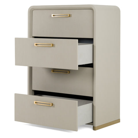 Modrest Florence Modern Beige Leatherette & Gold Chest Model VGVC-J2410-4H