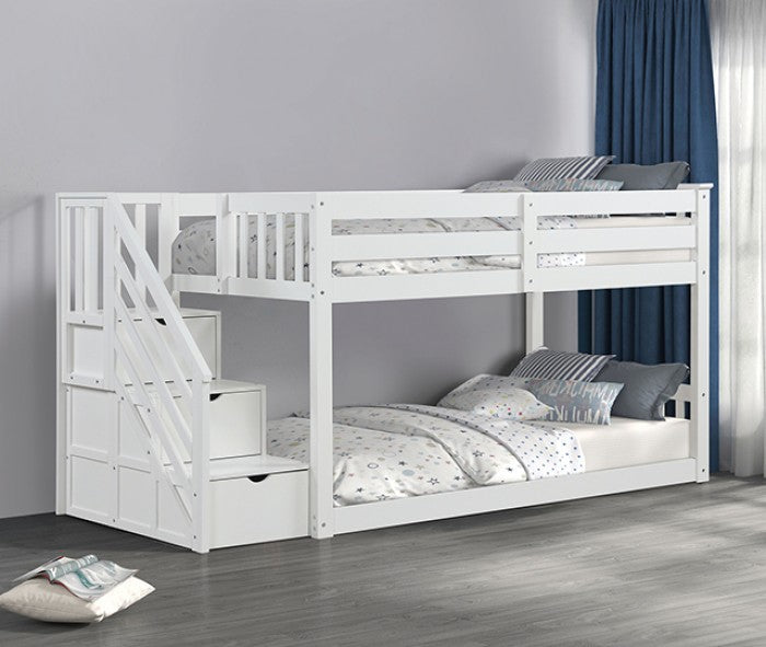 Jojo Bunk Bed Model Fm-Bk1100Wh-Bed By Furniture Of America 