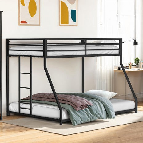 Rothwell Twin/Full Metal Bunk Bed Model Fm-Bk1200Bk-Tf By Furniture Of America 