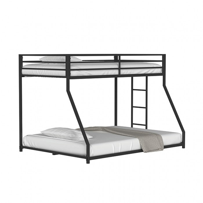 Rothwell Twin/Full Metal Bunk Bed Model Fm-Bk1200Bk-Tf By Furniture Of America 