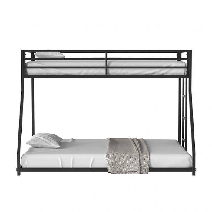 Rothwell Twin/Full Metal Bunk Bed Model Fm-Bk1200Bk-Tf By Furniture Of America 