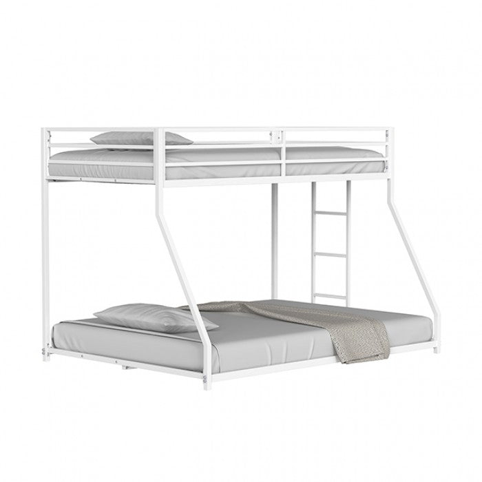 Rothwell Twin/Full Metal Bunk Bed Model Fm-Bk1200Wh-Tf By Furniture Of America 
