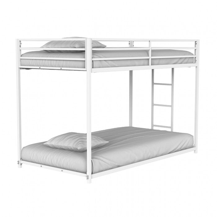 Rothwell Twin/Twin Metal Bunk Bed Model Fm-Bk1200Wh-Tt By Furniture Of America 