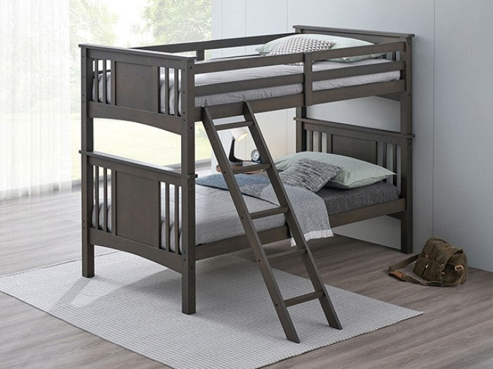 Spring Creek Twin/Twin Bunk Bed Model Fm-Bk602Tt-Gy-Bed By Furniture Of America 
