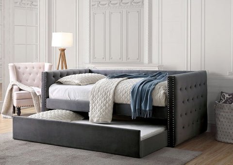 Susanna Daybed W/ Trundle Model Fm1739Gy-Bed By Furniture Of America 