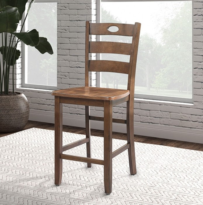 Lubbock 5 Pc. Counter Ht. Table Set Model Fm3419Wn-Pt-5Pk-Chair By Furniture Of America 