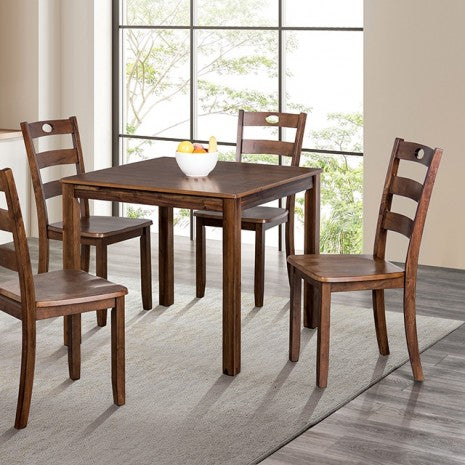 Lubbock 5 Pc. Dining Table Set Model Fm3419Wn-T-5Pk-Chair By Furniture Of America 