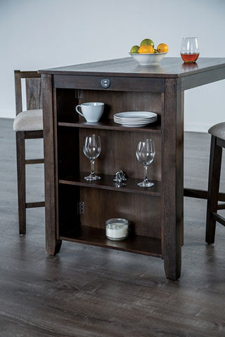 Lescles 3 Pc Counter Ht Set (1 Table + 2 Chairs) Model Fm3423Ch-Pt-3Pk-Chiar By Furniture Of America 