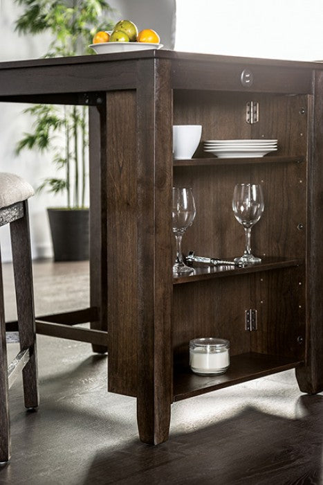 Lescles 3 Pc Counter Ht Set (1 Table + 2 Chairs) Model Fm3423Ch-Pt-3Pk-Chiar By Furniture Of America 