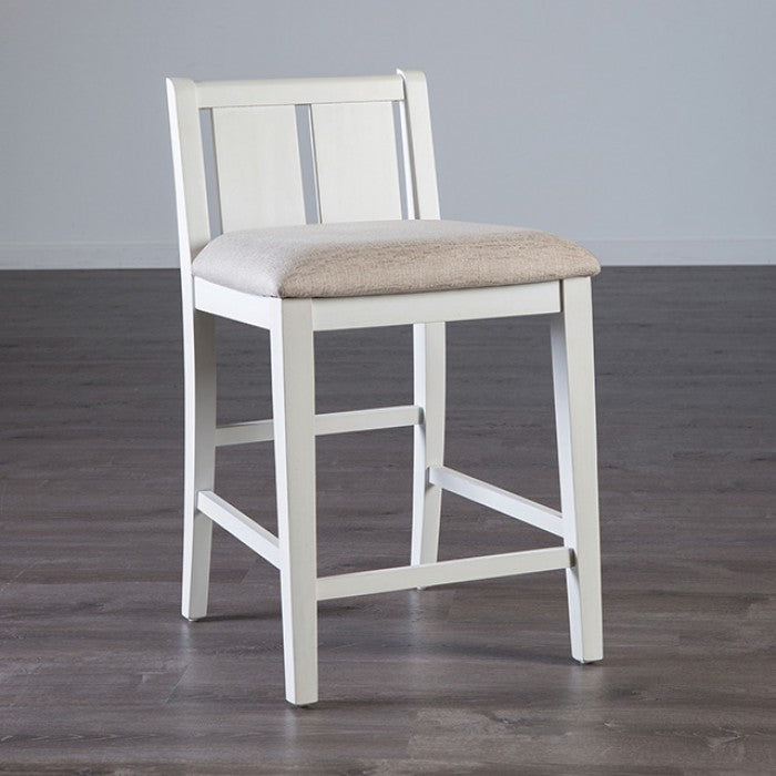 Lescles 3 Pc Counter Ht Set (1 Table + 2 Chairs) Model Fm3423Wh-Pt-3Pk-Chiar By Furniture Of America 