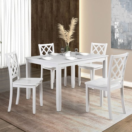 Yamhill 5 Pc. Dining Table Set Model Fm3424Wh-T-5Pk-Chair By Furniture Of America 