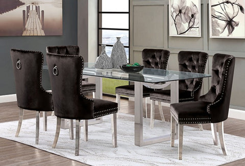 Silvestri Dining Table Model Fm37000Sv-T-Table By Furniture Of America 