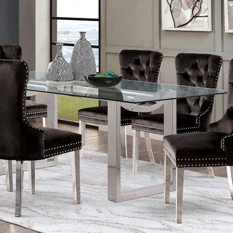 Silvestri Dining Table Model Fm37000Sv-T-Table By Furniture Of America 