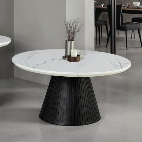 Sindal Round Cocktail Table Model Fm44004Bk-Cr-Table By Furniture Of America 
