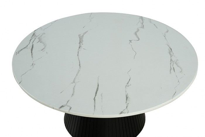 Sindal Round Cocktail Table Model Fm44004Bk-Cr-Table By Furniture Of America 