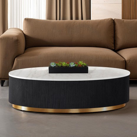 Virden Oval Cocktail Table Model Fm47000Bk-Co By Furniture Of America 