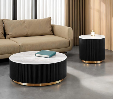 Virden Round End Table Model Fm47000Bk-Er By Furniture Of America 