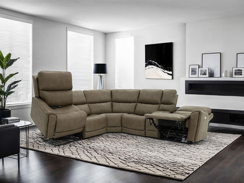 Orpheus Power Sectional W/ Lift Chair Model Fm68100Br-Sect-Lc By Furniture Of America 