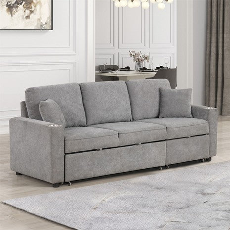 Kendal Sleeper Sofa Sectional Model Fm6965Gy-Sf-Pk By Furniture Of America 