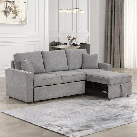 Kendal Sleeper Sofa Sectional Model Fm6965Gy-Sf-Pk By Furniture Of America 