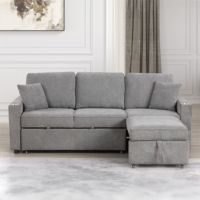 Kendal Sleeper Sofa Sectional Model Fm6965Gy-Sf-Pk By Furniture Of America 