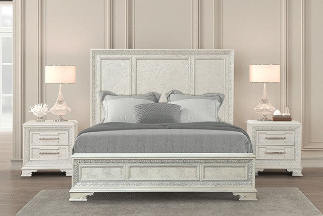 Stella Mia Bed Model Fm70000Wh-W-Queen Bed By Furniture Of America 