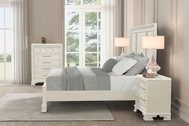 Stella Mia Bed Model Fm70000Wh-W-Queen Bed By Furniture Of America 
