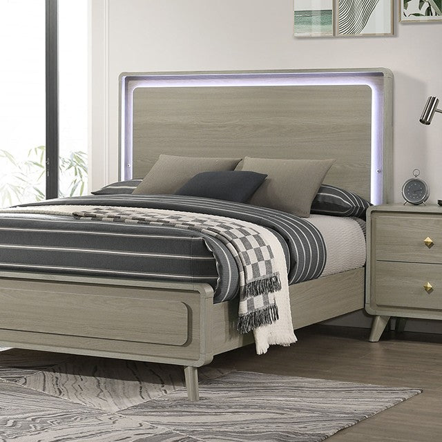 Rainier Bed Model Fm72002Gy-Queen Bed By Furniture Of America 