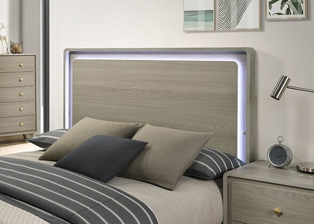 Rainier Bed Model Fm72002Gy-Queen Bed By Furniture Of America 