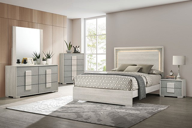 Lincolt Bed Model Fm7201Wh-Queen Bed By Furniture Of America 