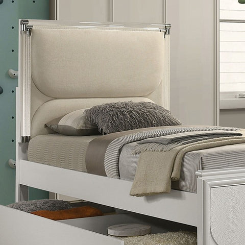 Lareina Bed Model Fm72081Wh-Twin Bed By Furniture Of America 