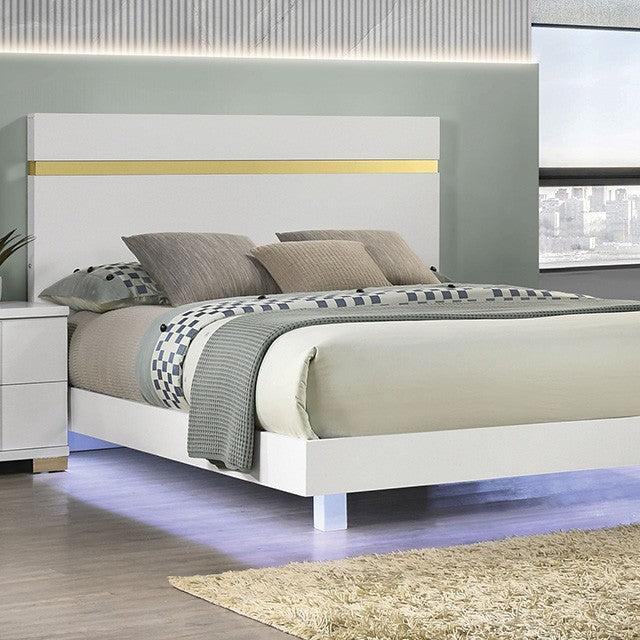 Lillestrom Bed Model Fm7217Wh-Queen Bed By Furniture Of America 