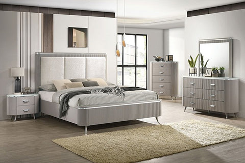 Aldridge Bed Model Fm7243Gy-Queen Bed By Furniture Of America 