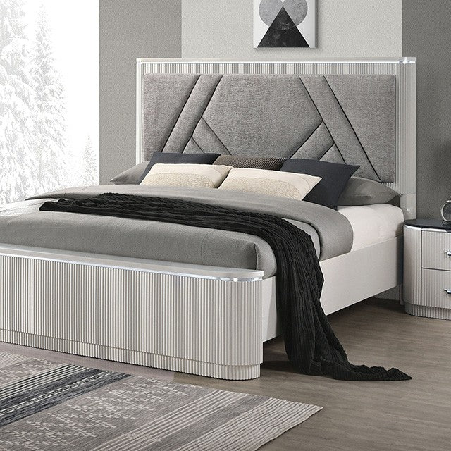 Aldgate Bed Model Fm7244Gy-Queen Bed By Furniture Of America 