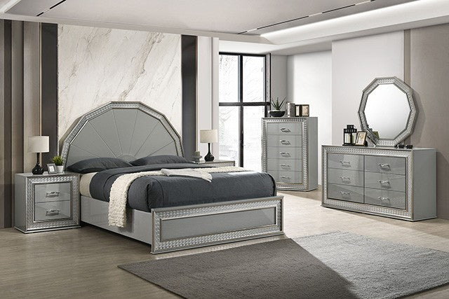 Cassiopeia Bed Model Fm7253Gy-Queen Bed By Furniture Of America 