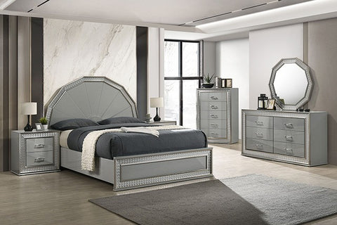 Cassiopeia Bed Model Fm7253Gy-Queen Bed By Furniture Of America 