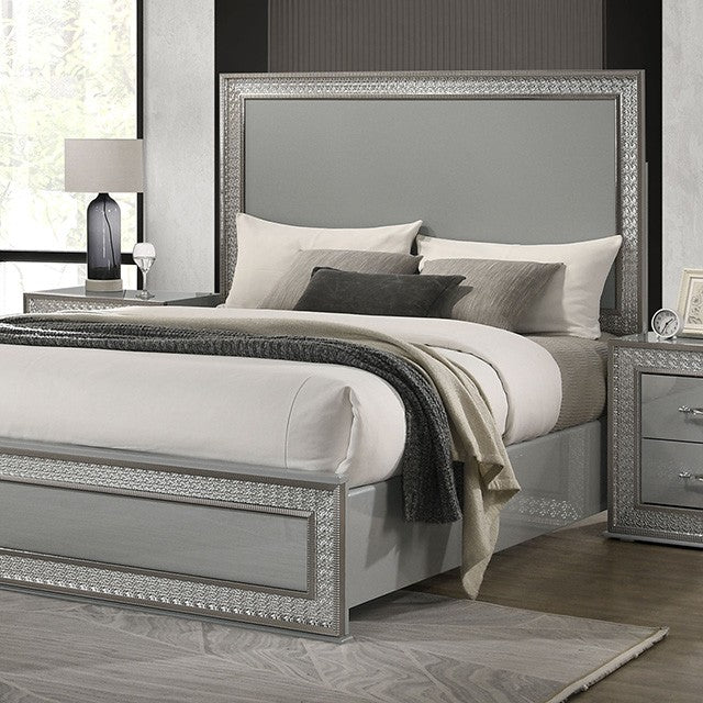 Cassiopeia Bed Model Fm7254Gy-Queen Bed By Furniture Of America 